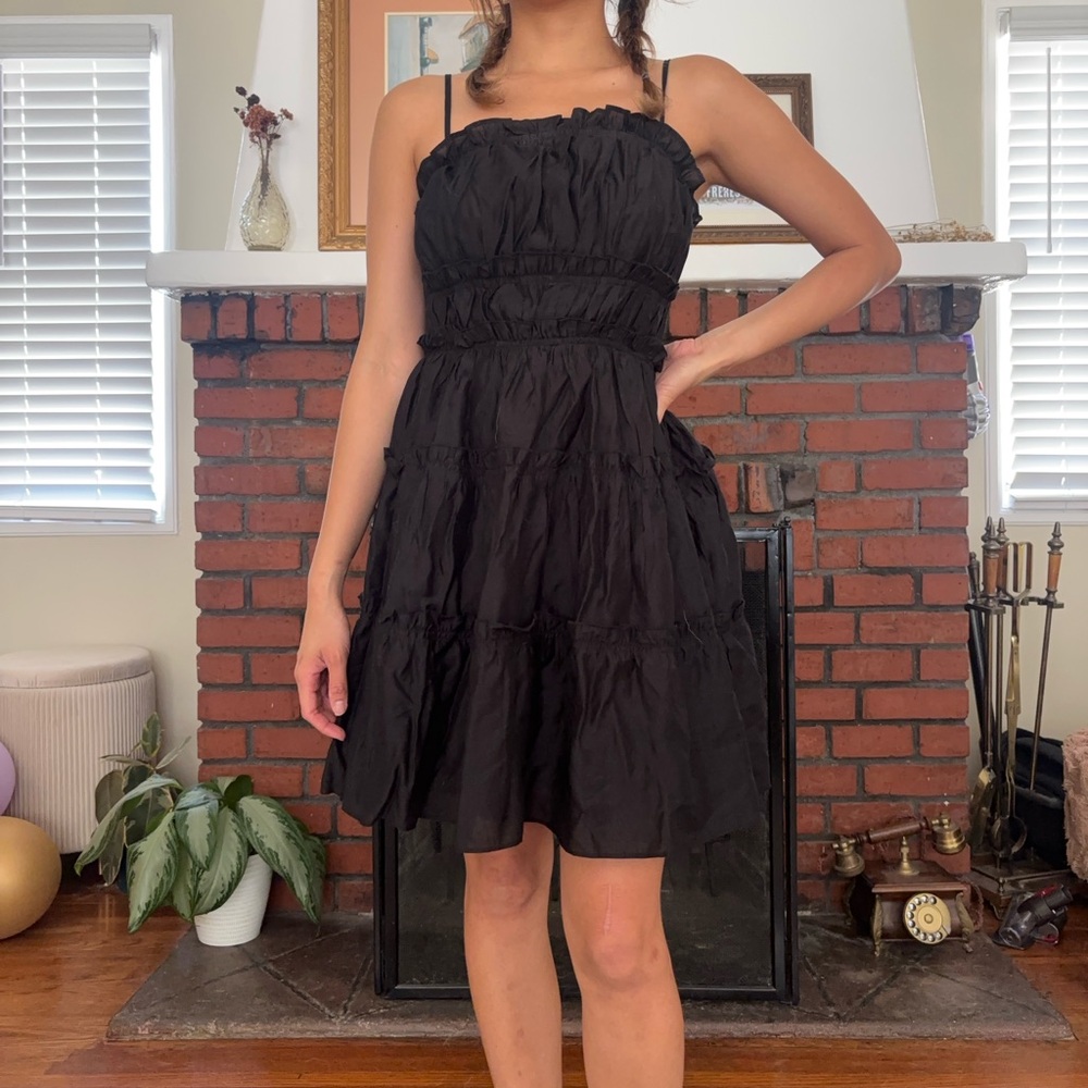 Elegant Black Ruffled Dress